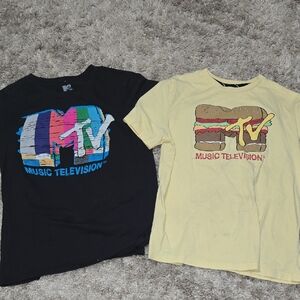 MTV Kids Short Sleeve Tees - Black and Cream